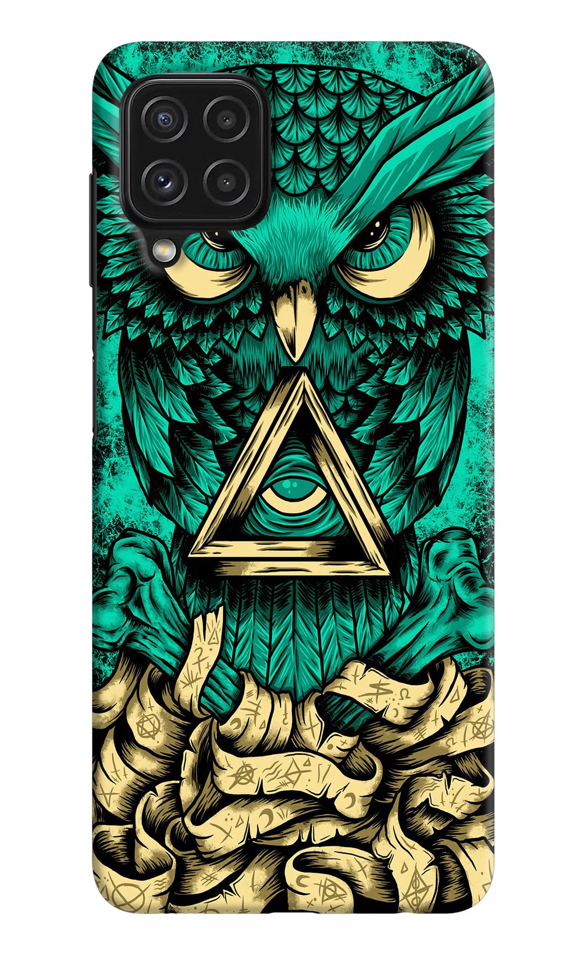 Green Owl Samsung M32 Hard Case Back Cover by Casekaro