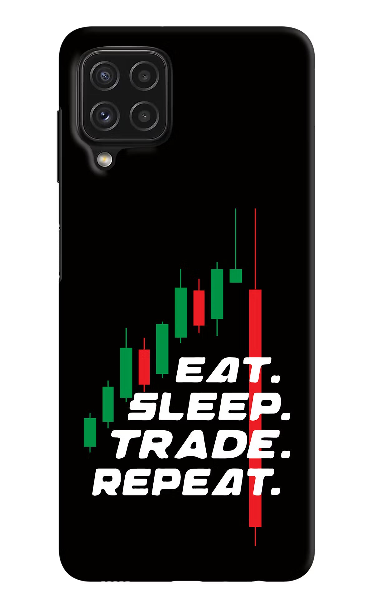 Eat Sleep Trade Repeat Samsung M32 Hard Case Back Cover by Casekaro