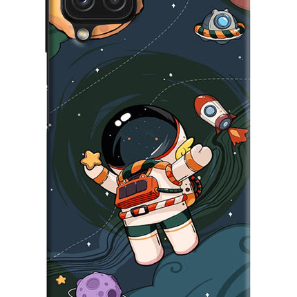 Cartoon Astronaut Samsung M32 Hard Case Back Cover by Casekaro