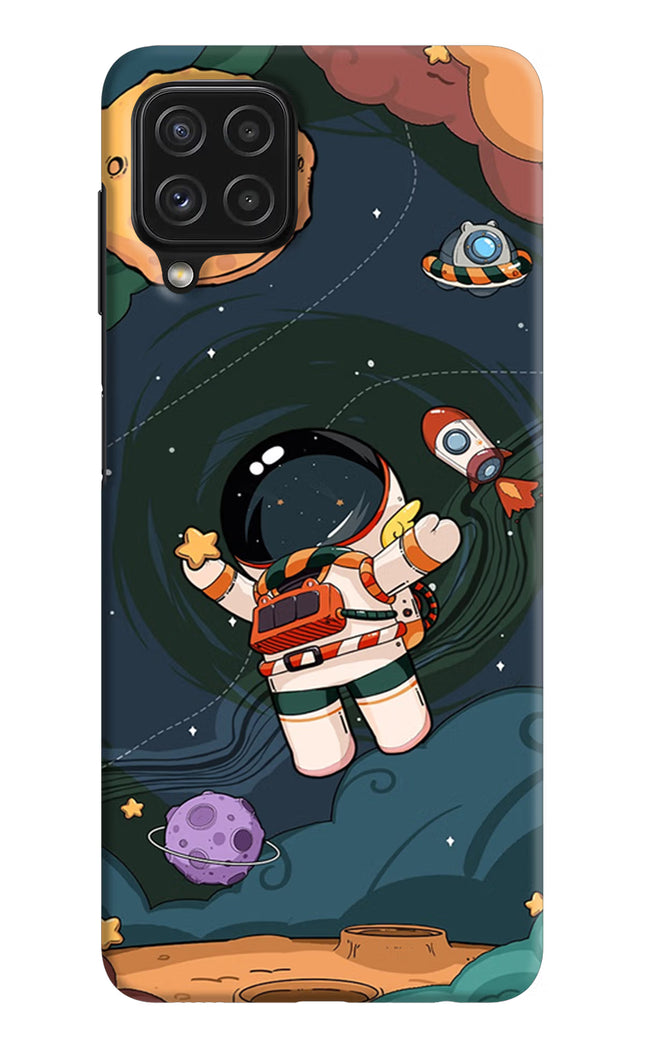 Cartoon Astronaut Samsung M32 Hard Case Back Cover by Casekaro