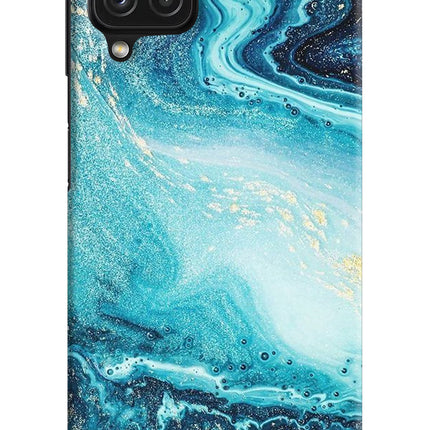 Blue Glitter Marble Samsung M32 Hard Case Back Cover by Casekaro
