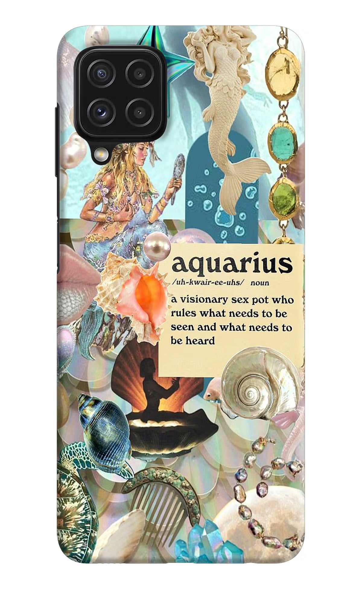 Aquarius Zodiac Samsung M32 Hard Case Back Cover by Casekaro