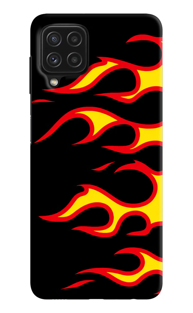Side Sweep Flames Samsung M32 Hard Case Back Cover by Casekaro