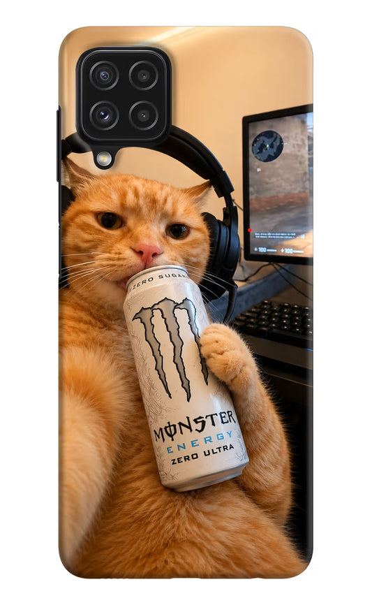 Gamer Cat Energy Samsung M32 Hard Case Back Cover by Casekaro