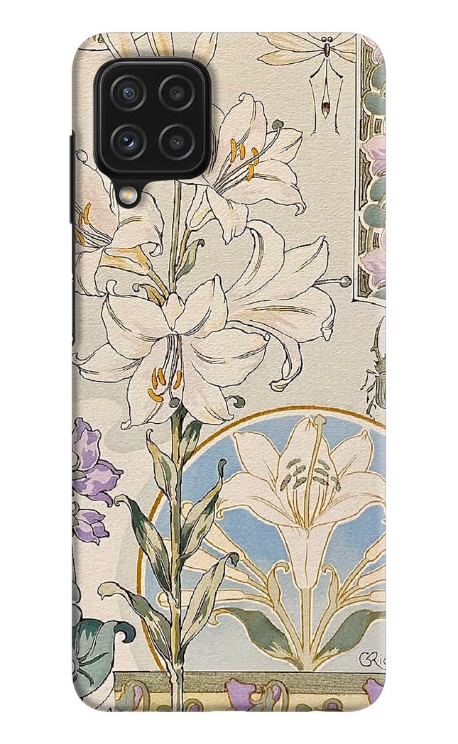 White Lily Samsung M32 Hard Case Back Cover by Casekaro