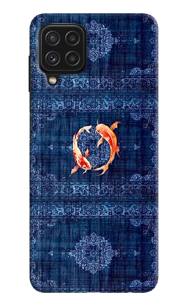 Koi Blue Samsung M32 Hard Case Back Cover by Casekaro
