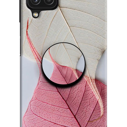 White Pink Leaf Samsung M32 Pop Case by Casekaro