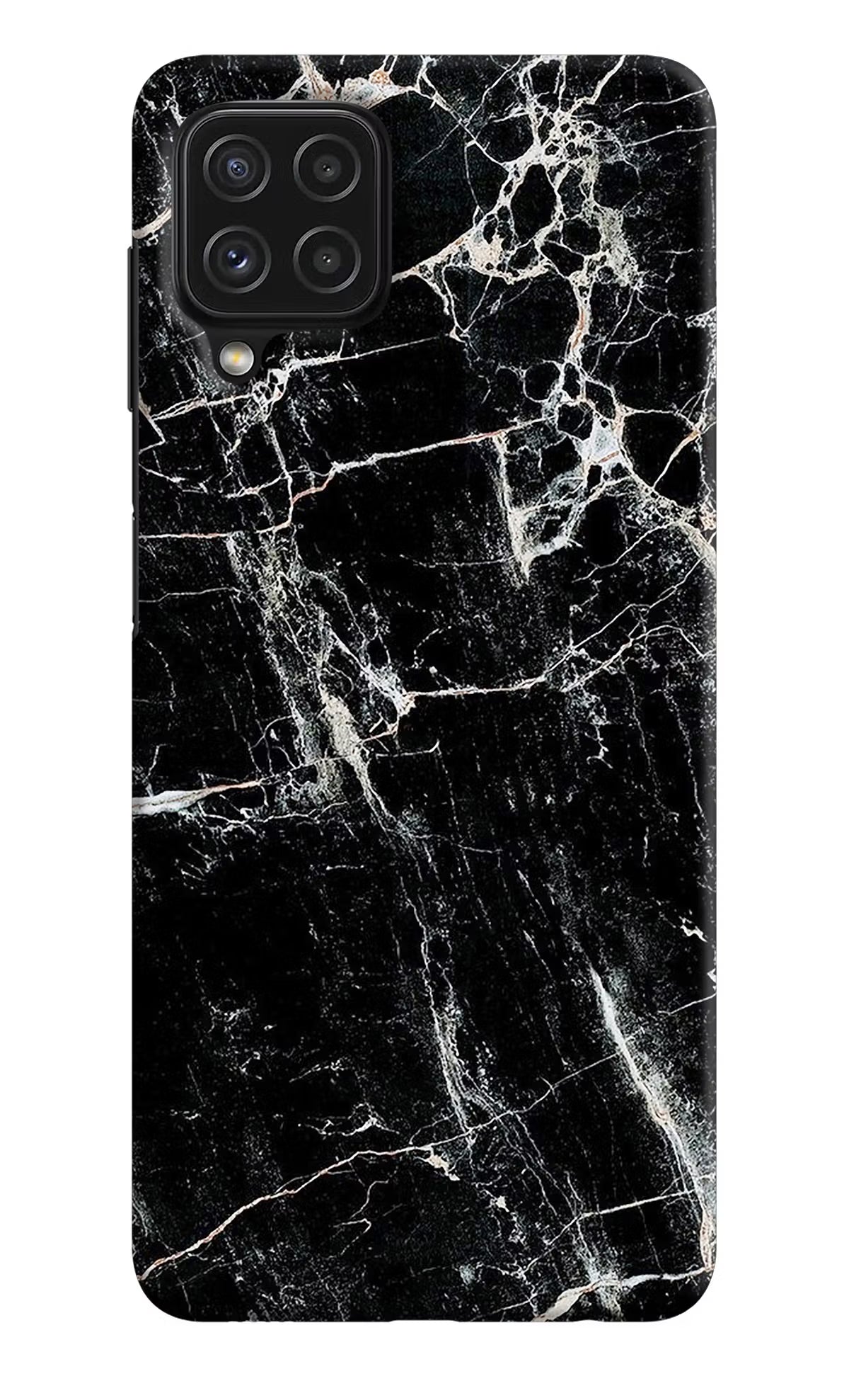 Black Marble Texture Samsung A22 4G Hard Case Back Cover by Casekaro