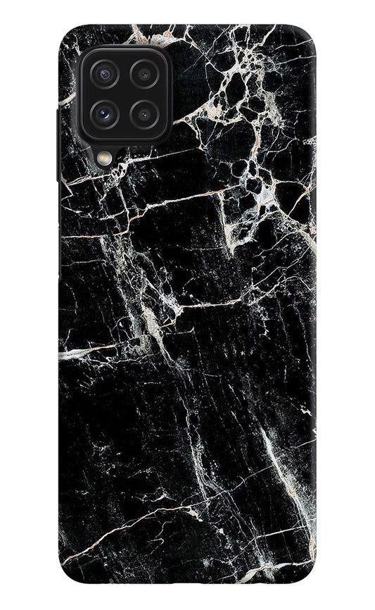 Black Marble Texture Samsung A22 4G Hard Case Back Cover by Casekaro