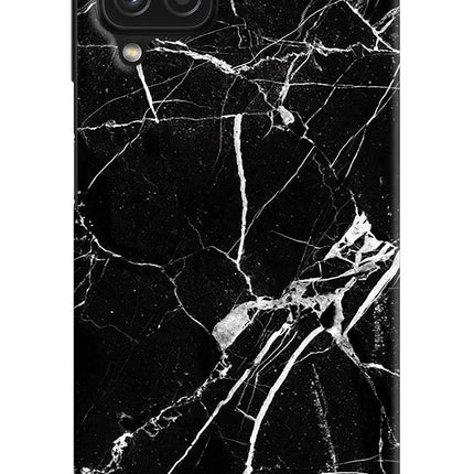 Black Marble Pattern Samsung A22 4G Hard Case Back Cover by Casekaro