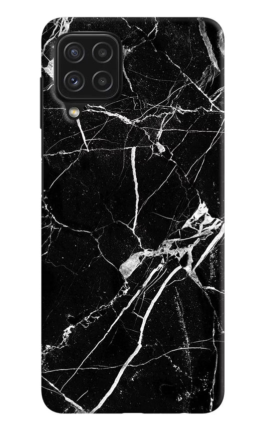Black Marble Pattern Samsung A22 4G Hard Case Back Cover by Casekaro