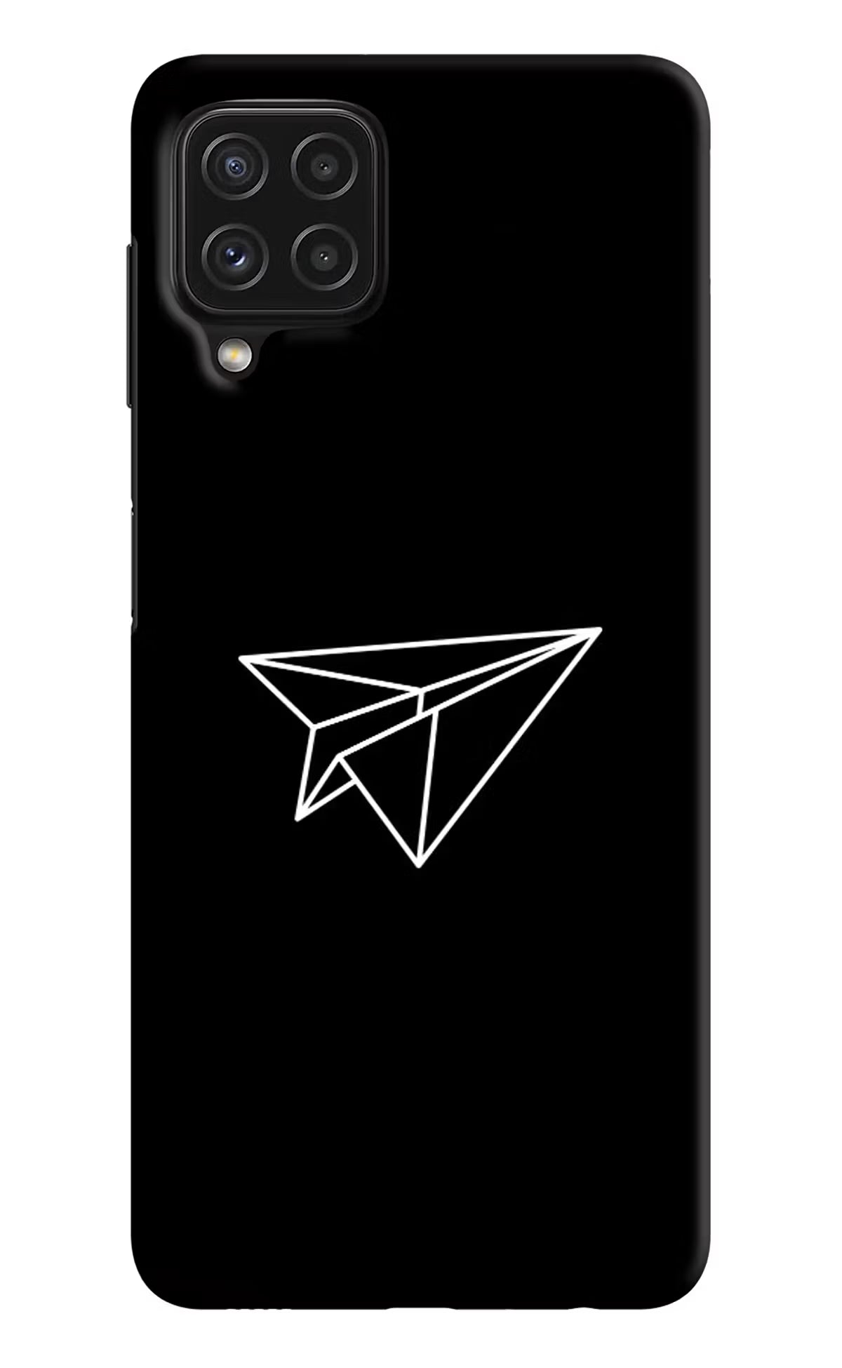 Paper Plane White Samsung A22 4G Hard Case Back Cover by Casekaro