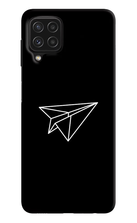 Paper Plane White Samsung A22 4G Hard Case Back Cover by Casekaro
