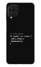 Life Motto Code Samsung A22 4G Hard Case Back Cover by Casekaro