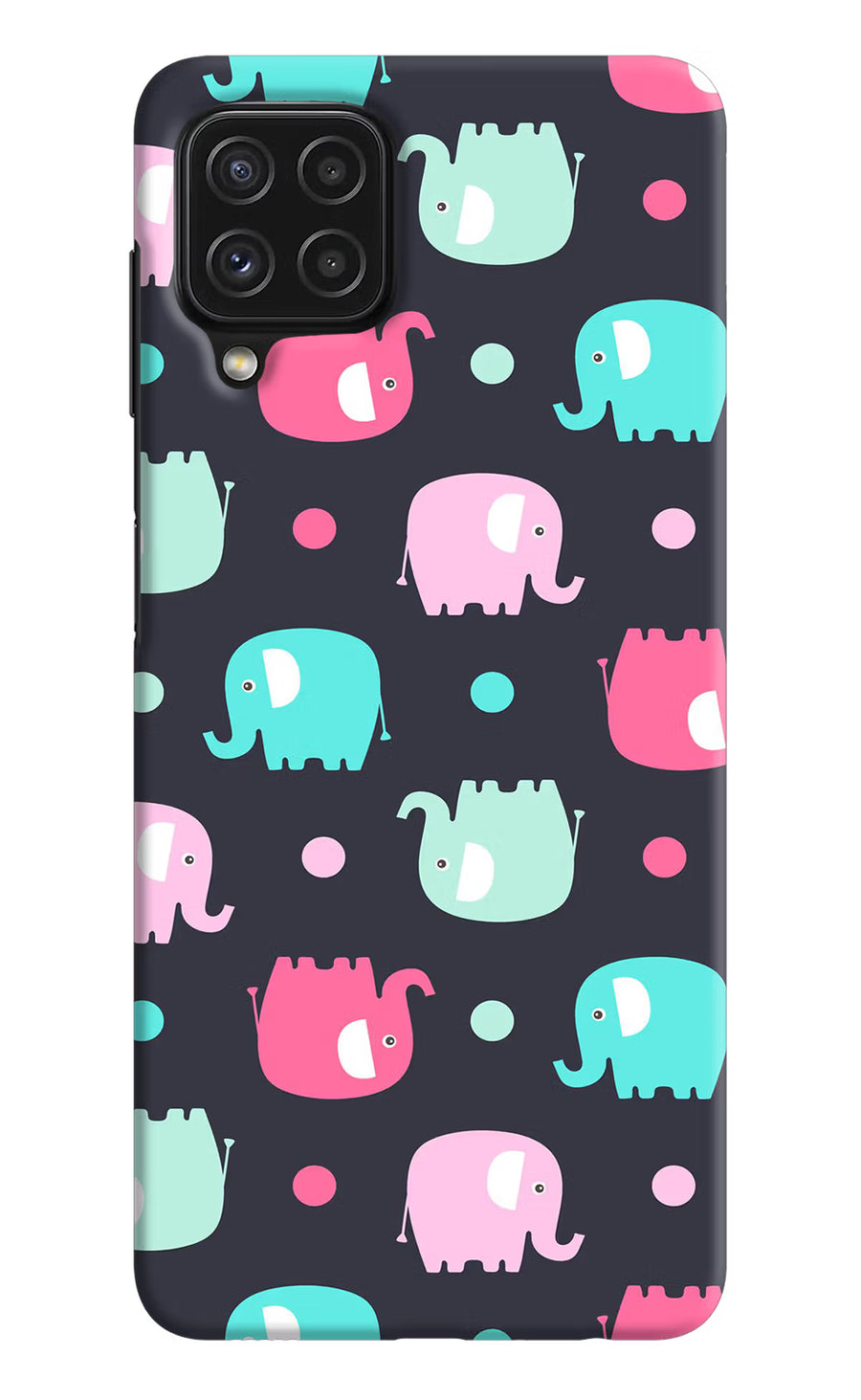 Elephants Samsung A22 4G Back Cover, Hard case
