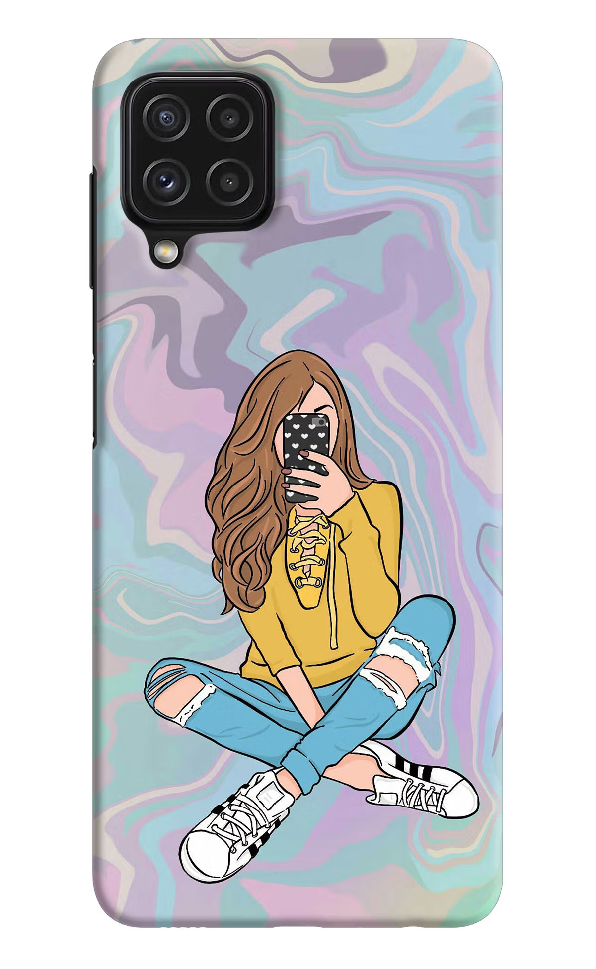 Selfie Girl Samsung A22 4G Hard Case Back Cover by Casekaro