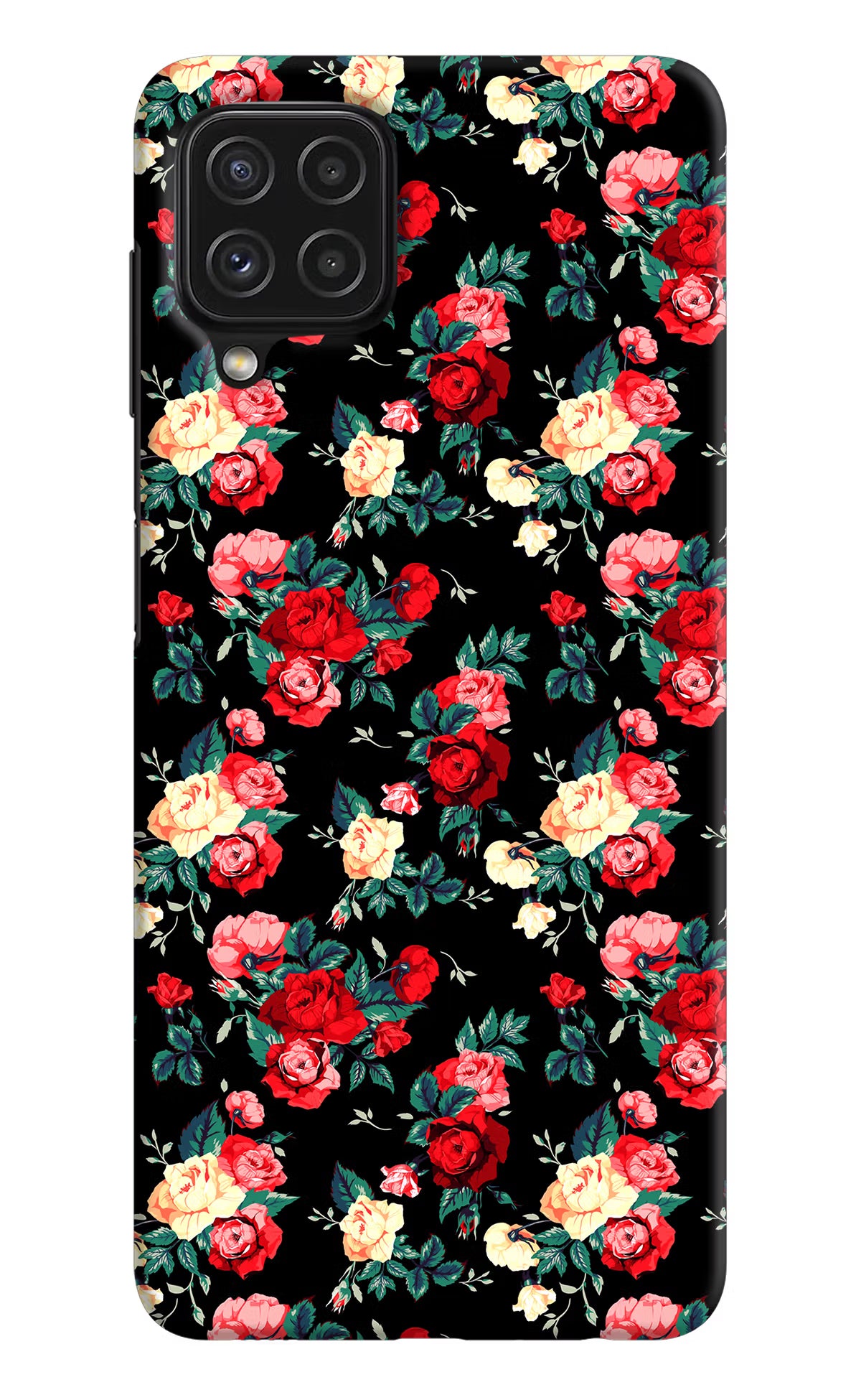 Rose Pattern Samsung A22 4G Hard Case Back Cover by Casekaro