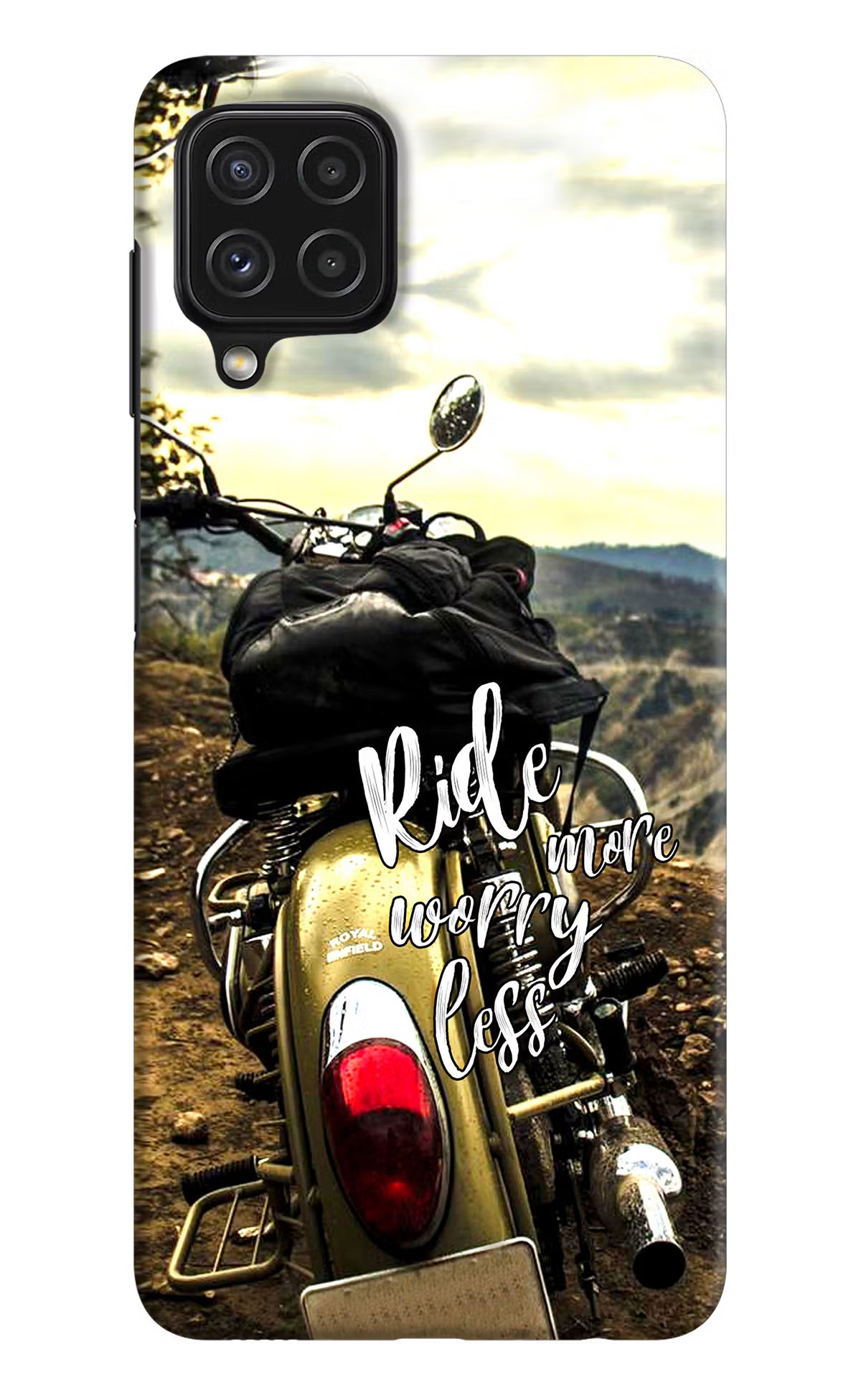 Ride More Worry Less Samsung A22 4G Hard Case Back Cover by Casekaro