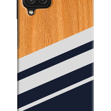 Blue and white wooden Samsung A22 4G Hard Case Back Cover by Casekaro