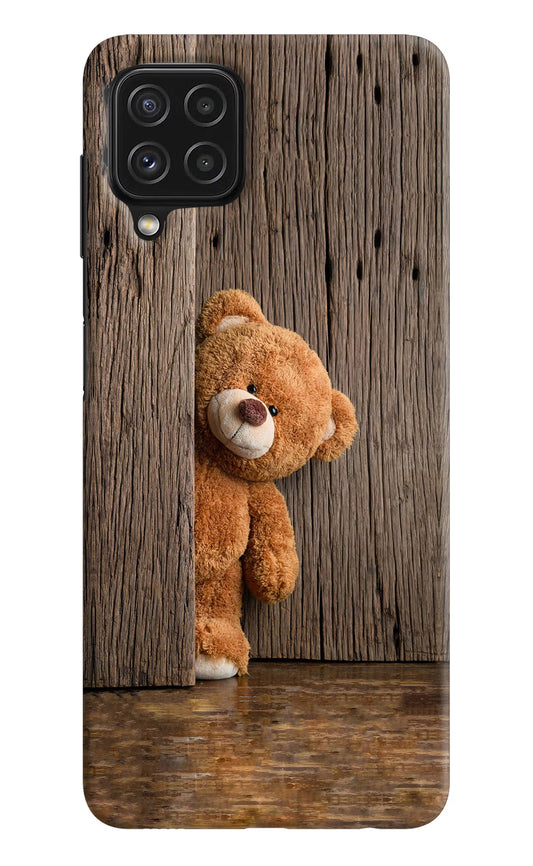 Teddy Wooden Samsung A22 4G Hard Case Back Cover by Casekaro