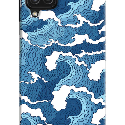 Blue Waves Samsung A22 4G Hard Case Back Cover by Casekaro