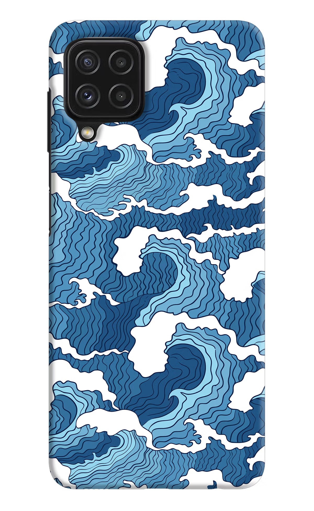 Blue Waves Samsung A22 4G Hard Case Back Cover by Casekaro