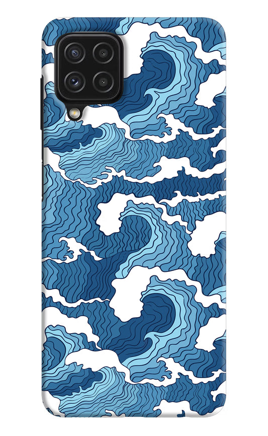 Blue Waves Samsung A22 4G Hard Case Back Cover by Casekaro