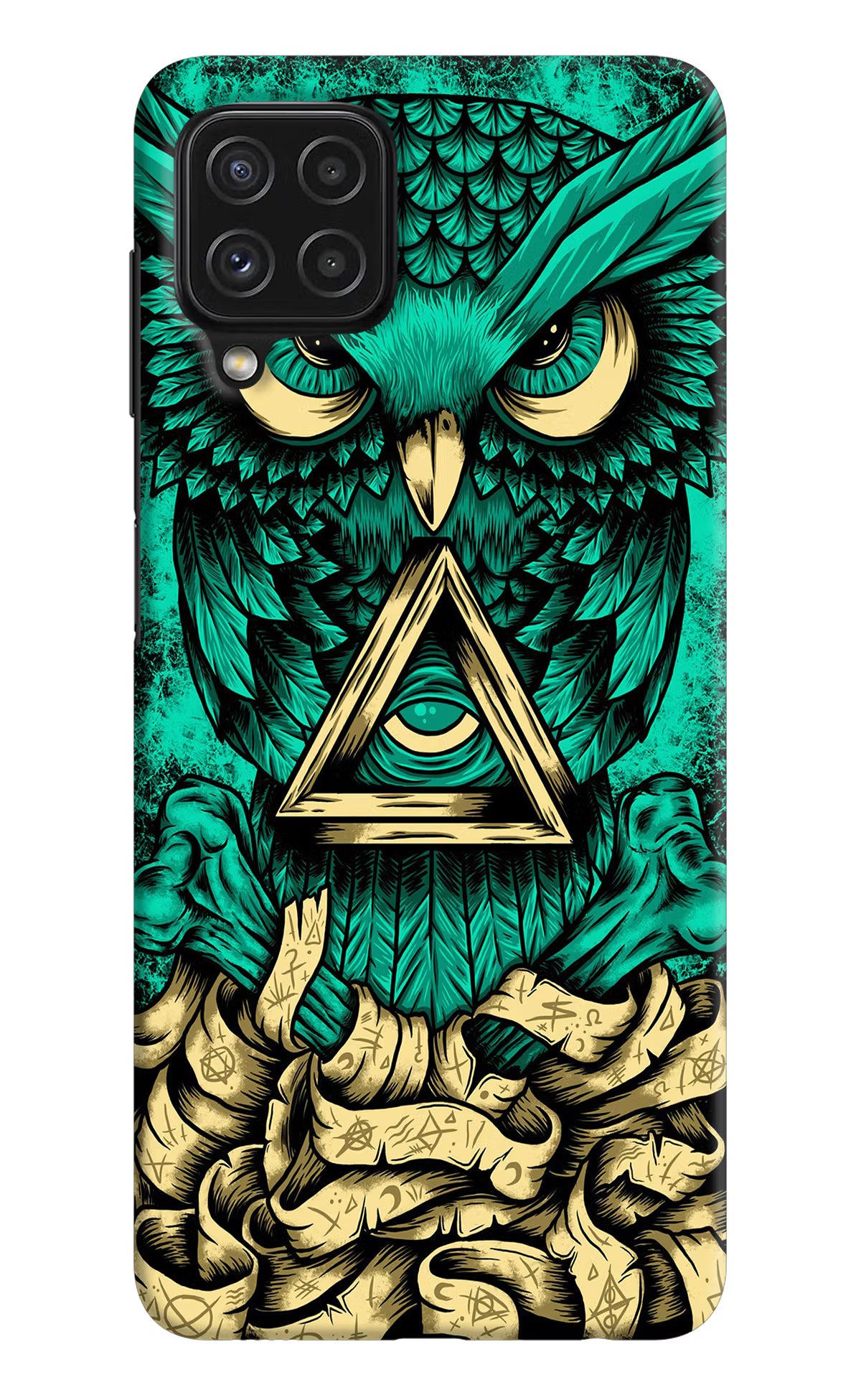 Green Owl Samsung A22 4G Hard Case Back Cover by Casekaro