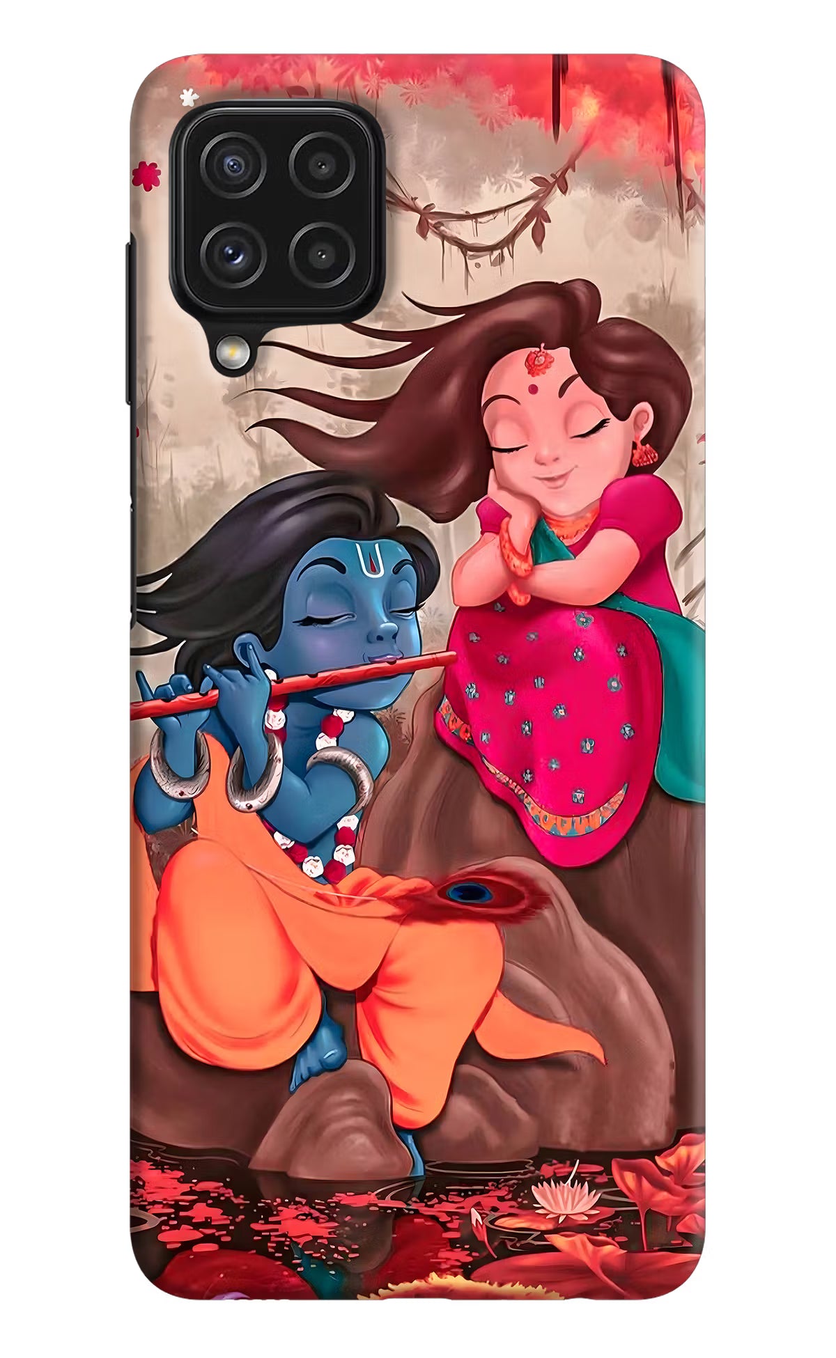 Radhe Krishna Samsung A22 4G Hard Case Back Cover by Casekaro