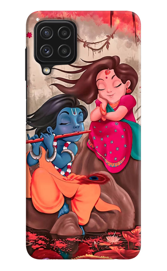 Radhe Krishna Samsung A22 4G Hard Case Back Cover by Casekaro