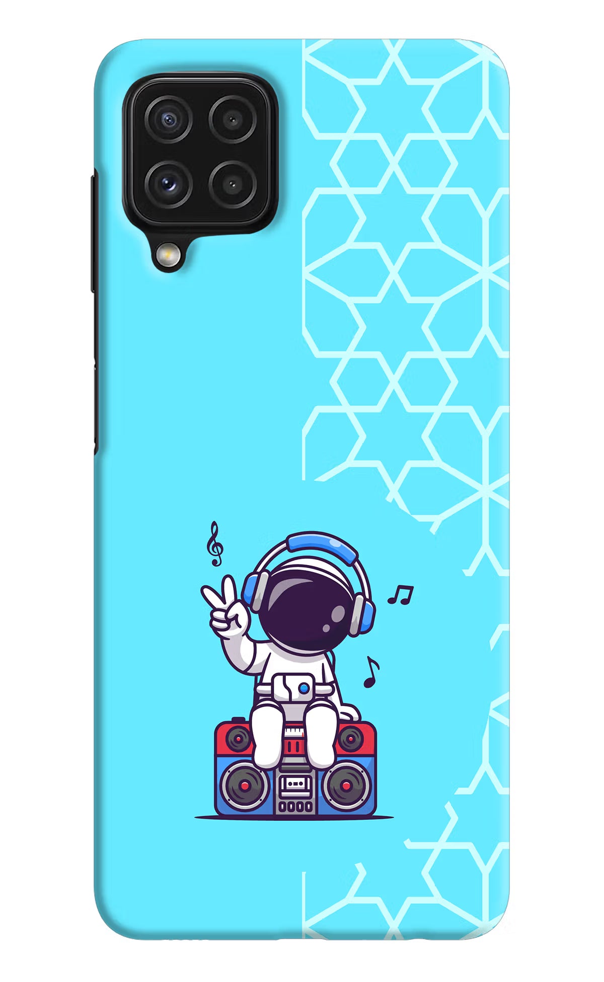 Cute Astronaut Chilling Samsung A22 4G Hard Case Back Cover by Casekaro