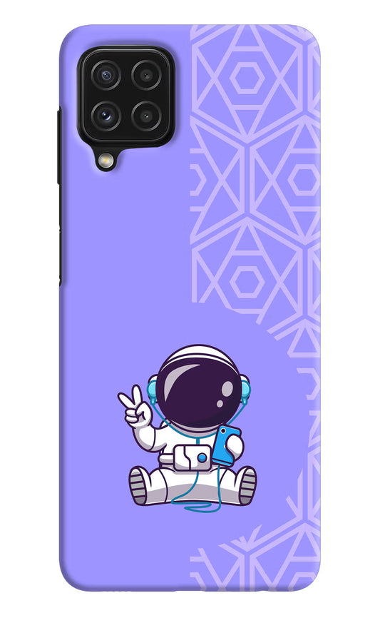 Cute Astronaut Chilling Samsung A22 4G Hard Case Back Cover by Casekaro