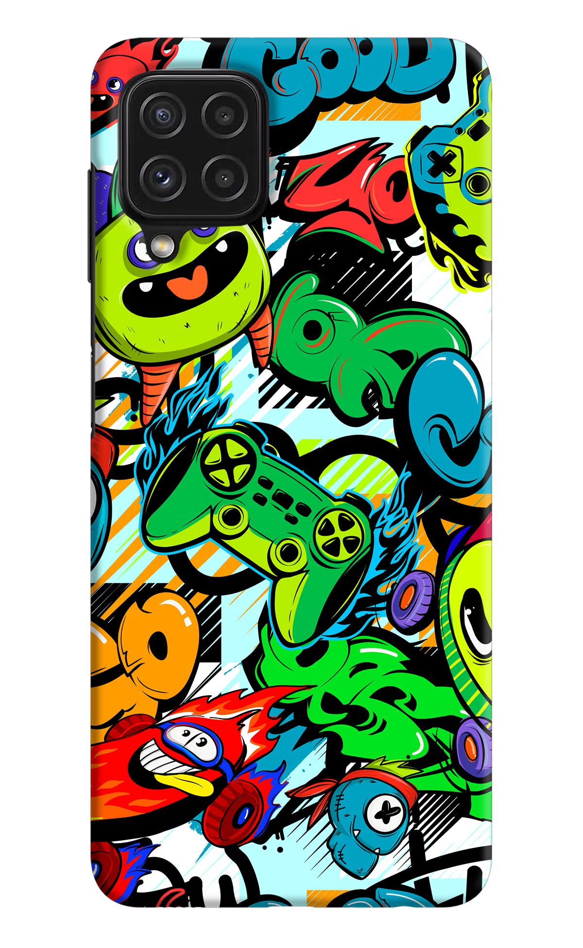 Game Doodle Samsung A22 4G Hard Case Back Cover by Casekaro