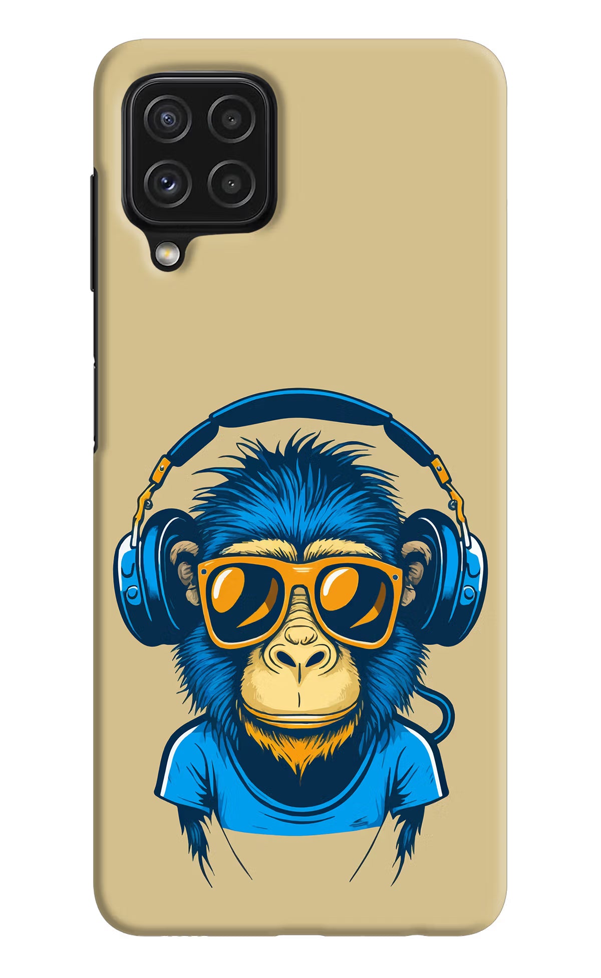 Monkey Headphone Samsung A22 4G Hard Case Back Cover by Casekaro