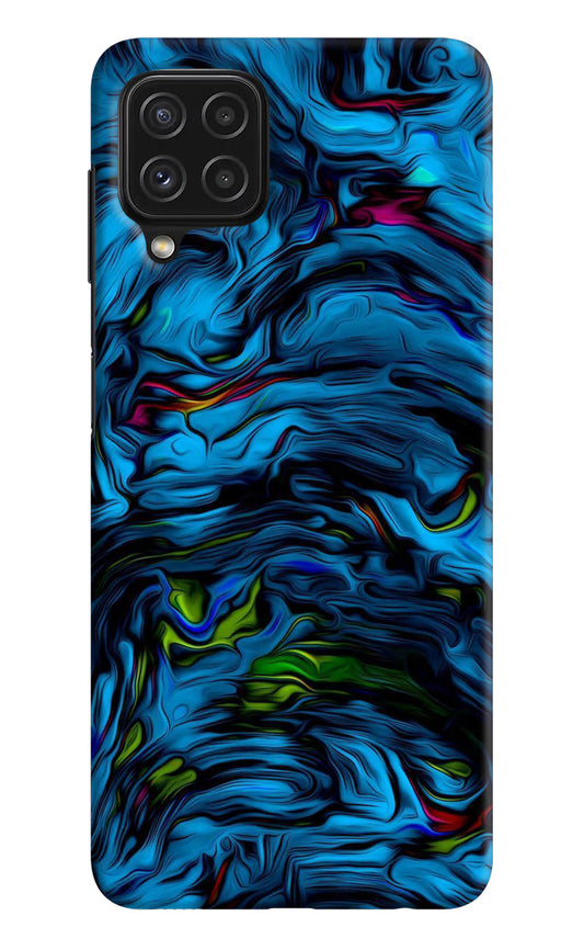 Dark Blue Abstract Samsung A22 4G Hard Case Back Cover by Casekaro