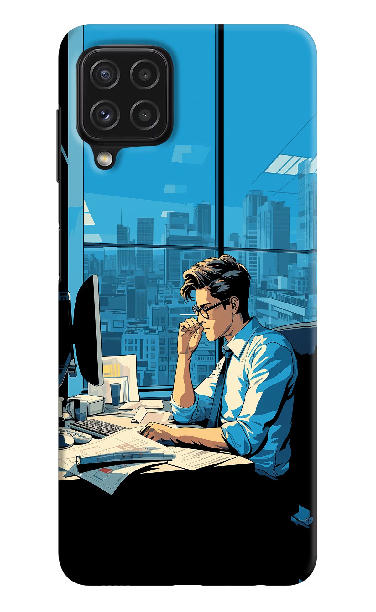 Focused Hustler (AI Generated) Samsung A22 4G Hard Case Back Cover by Casekaro