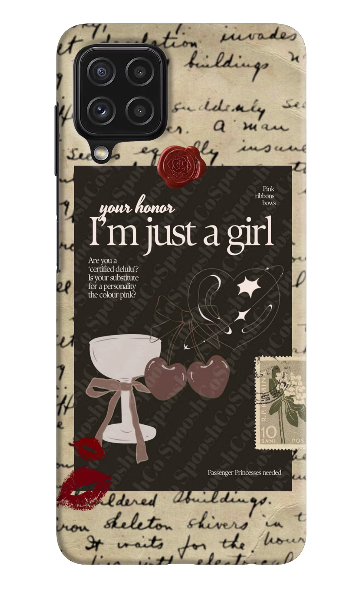 I am just a girl Samsung A22 4G Hard Case Back Cover by Casekaro