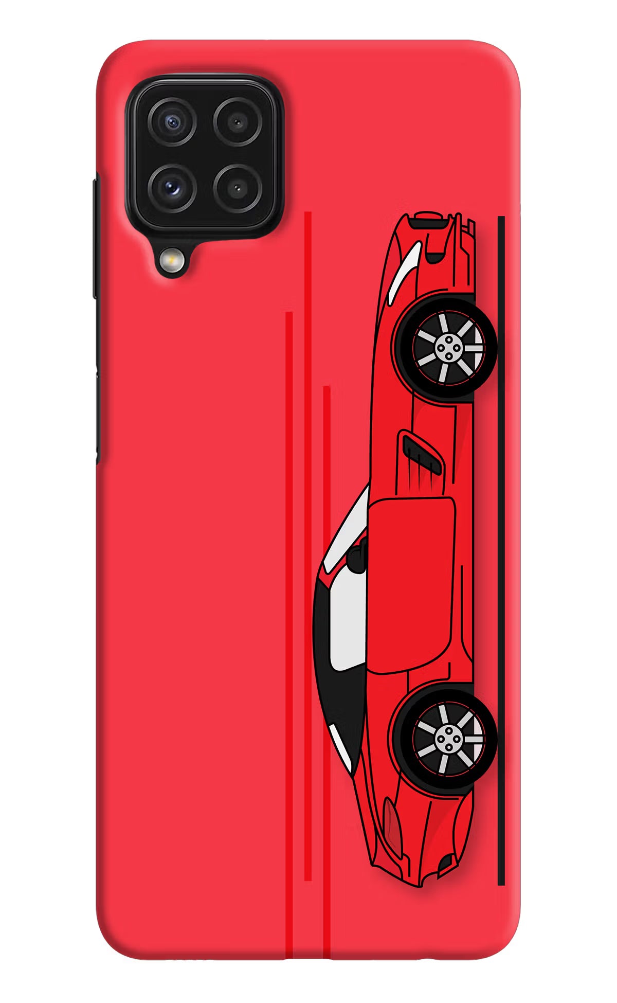 Red Velocity Samsung A22 4G Hard Case Back Cover by Casekaro