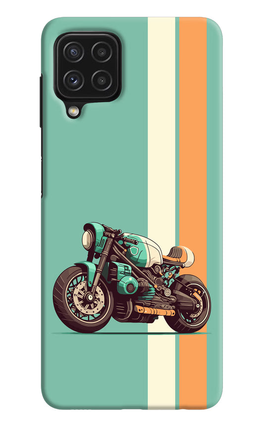Striped Moto Drift Samsung A22 4G Hard Case Back Cover by Casekaro