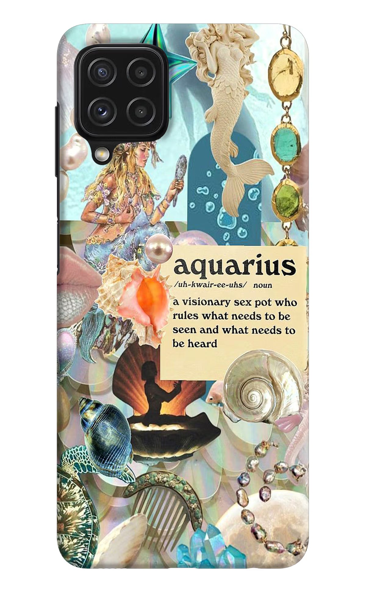Aquarius Zodiac Samsung A22 4G Hard Case Back Cover by Casekaro