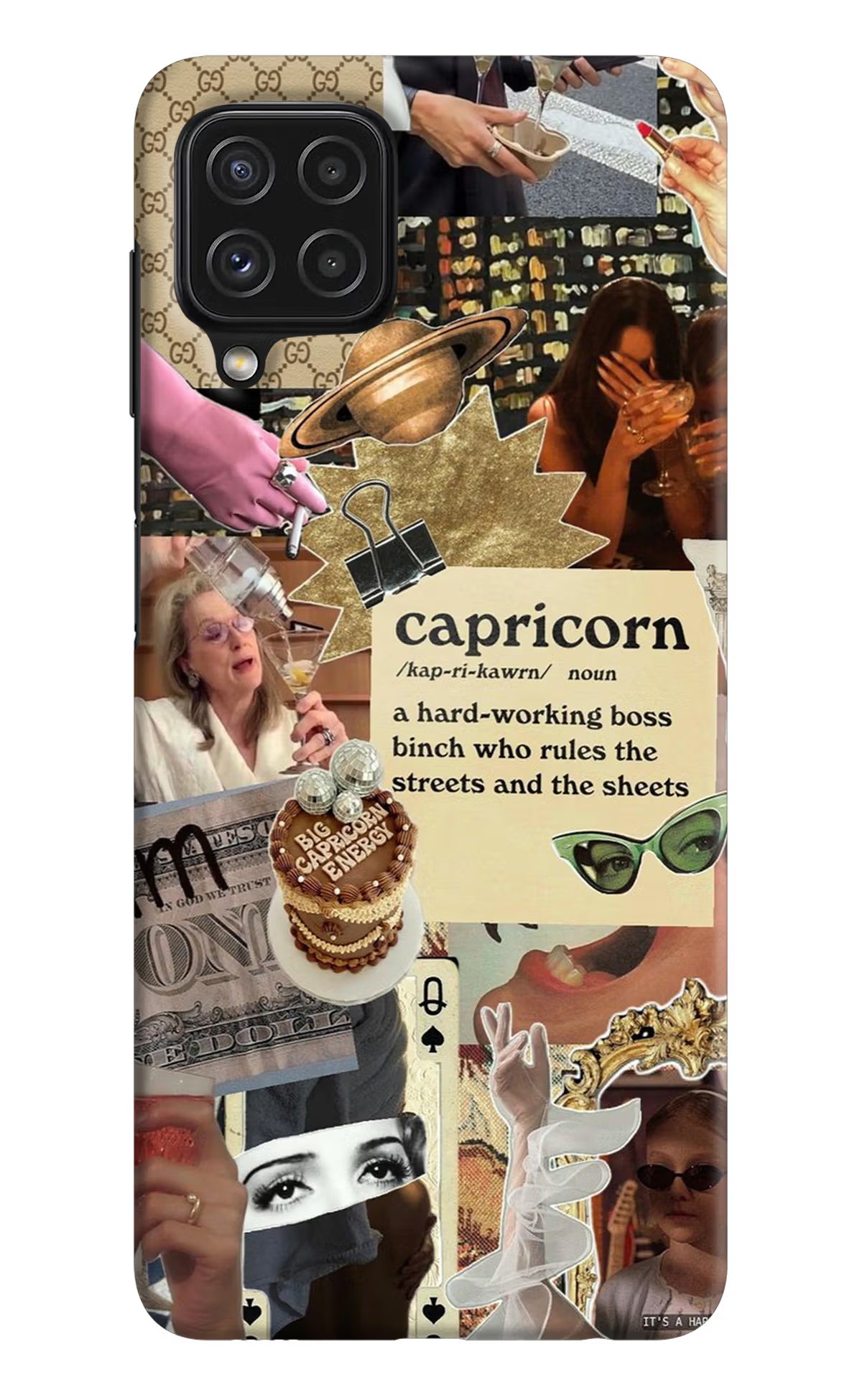 Capricorn Zodiac Samsung A22 4G Hard Case Back Cover by Casekaro