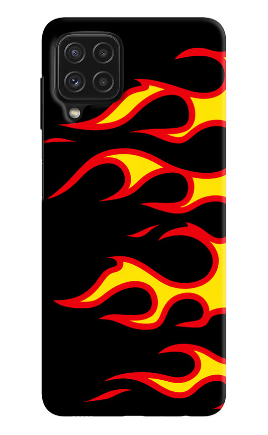 Side Sweep Flames Samsung A22 4G Hard Case Back Cover by Casekaro