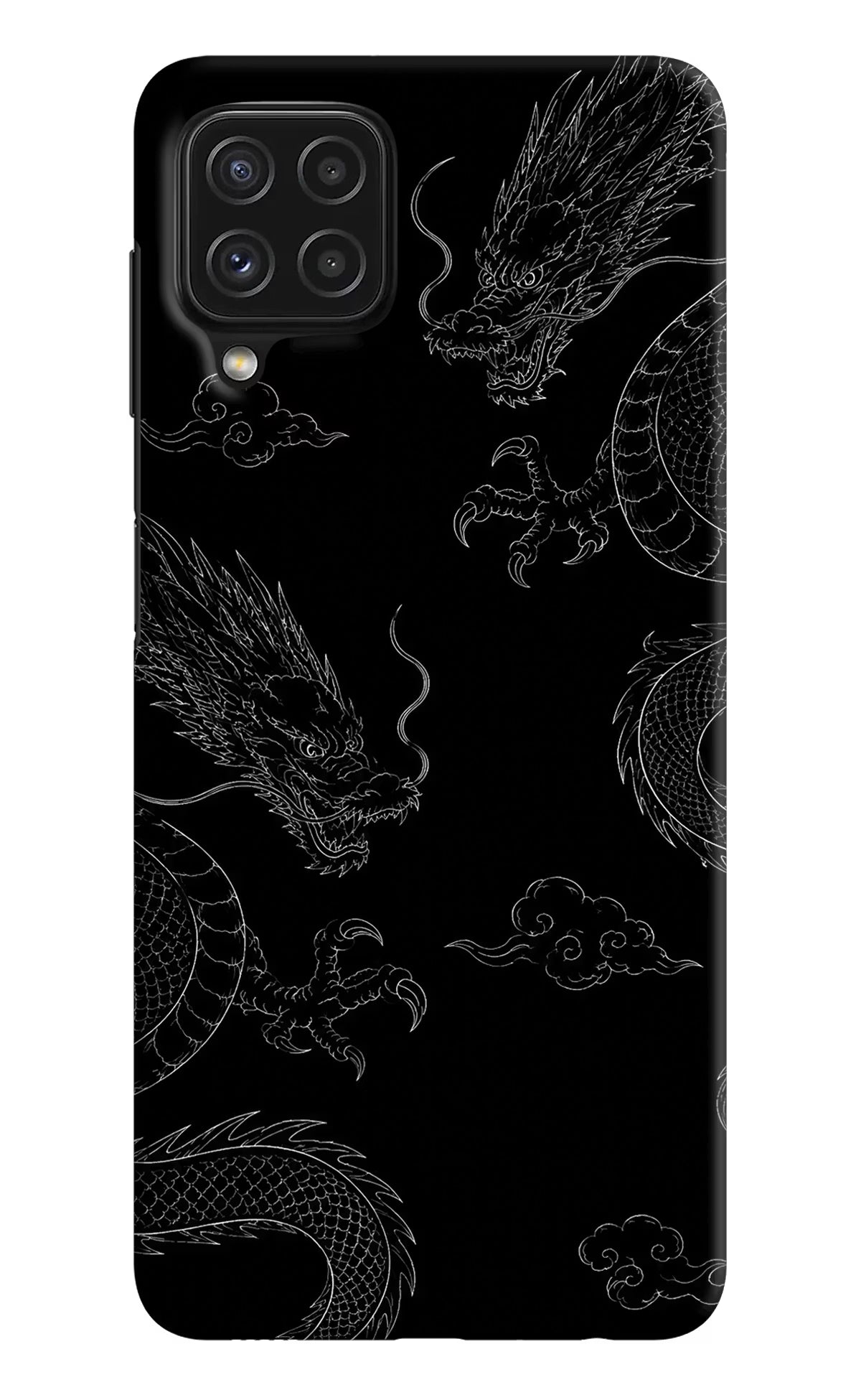 Twin Dragons Samsung A22 4G Hard Case Back Cover by Casekaro