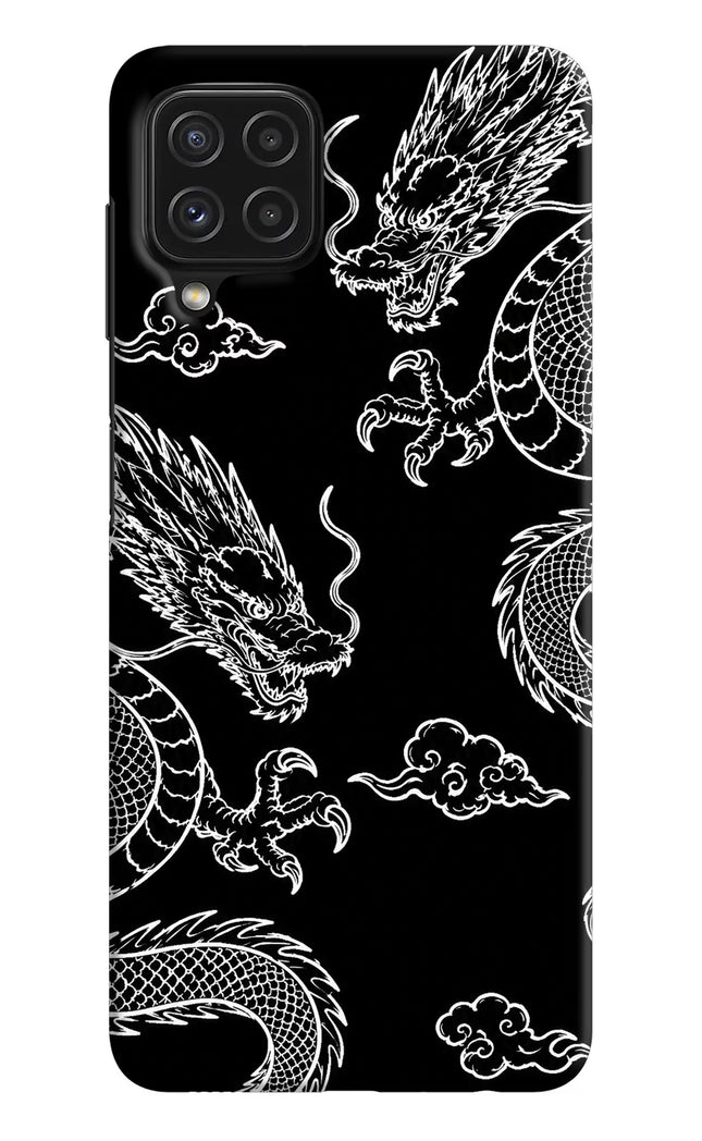Twin Dragons Samsung A22 4G Hard Case Back Cover by Casekaro
