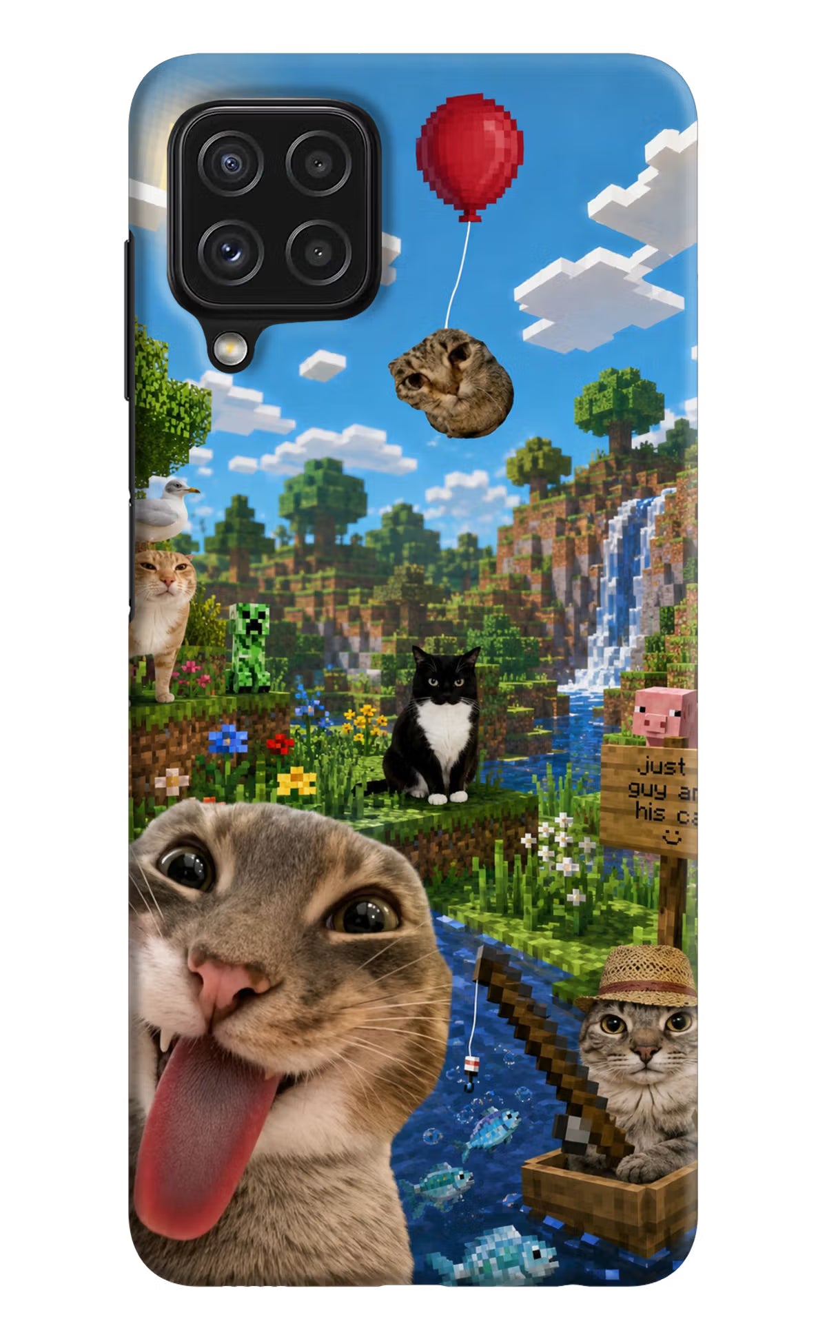 Minecraft Cat Chaos Samsung A22 4G Back Cover