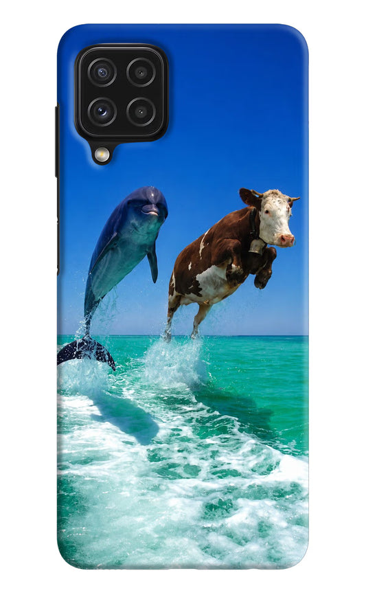 Dolphin vs Cow Samsung A22 4G Hard Case Back Cover by Casekaro