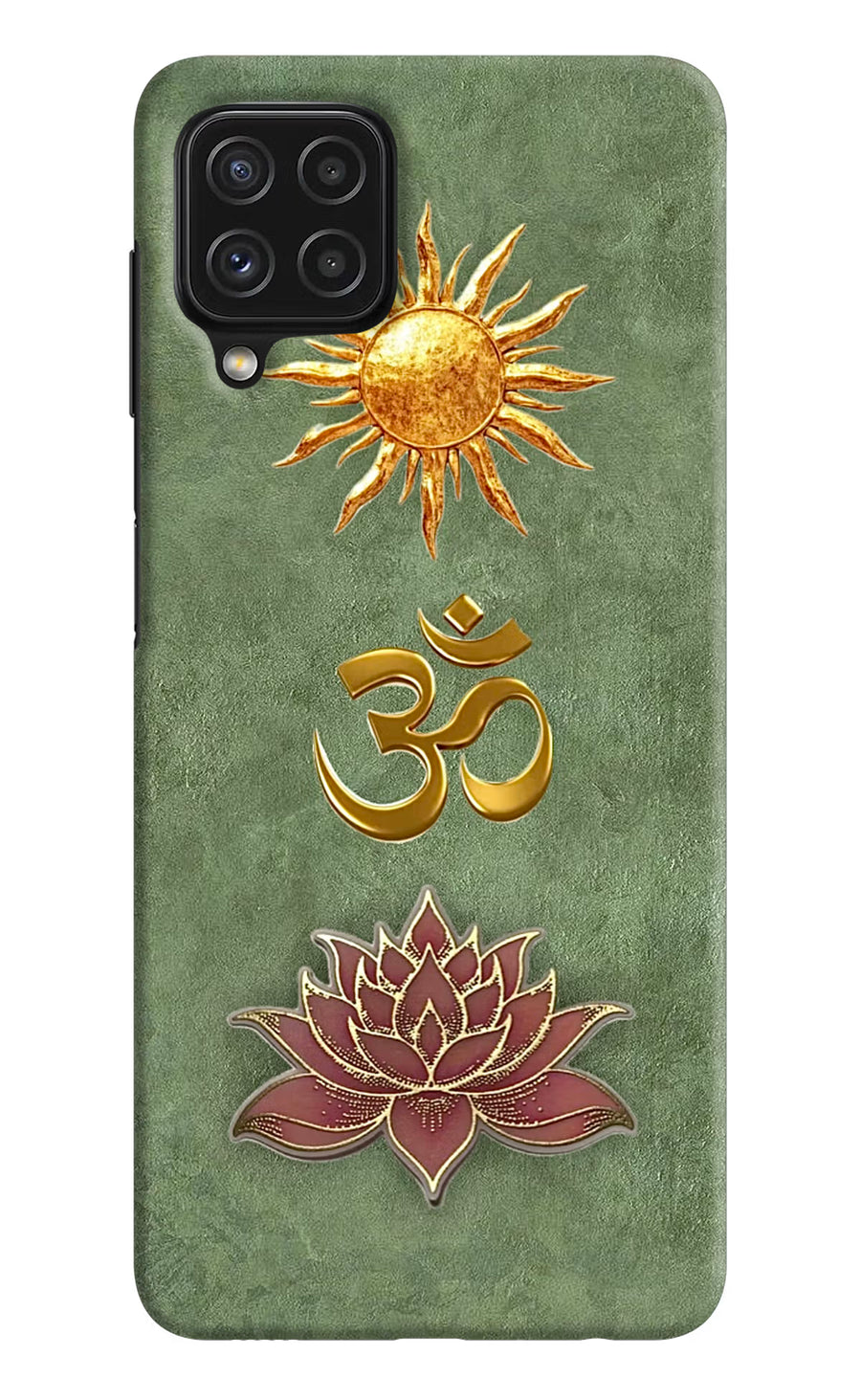 Om & Lotus Samsung A22 4G Back Cover, Hard case