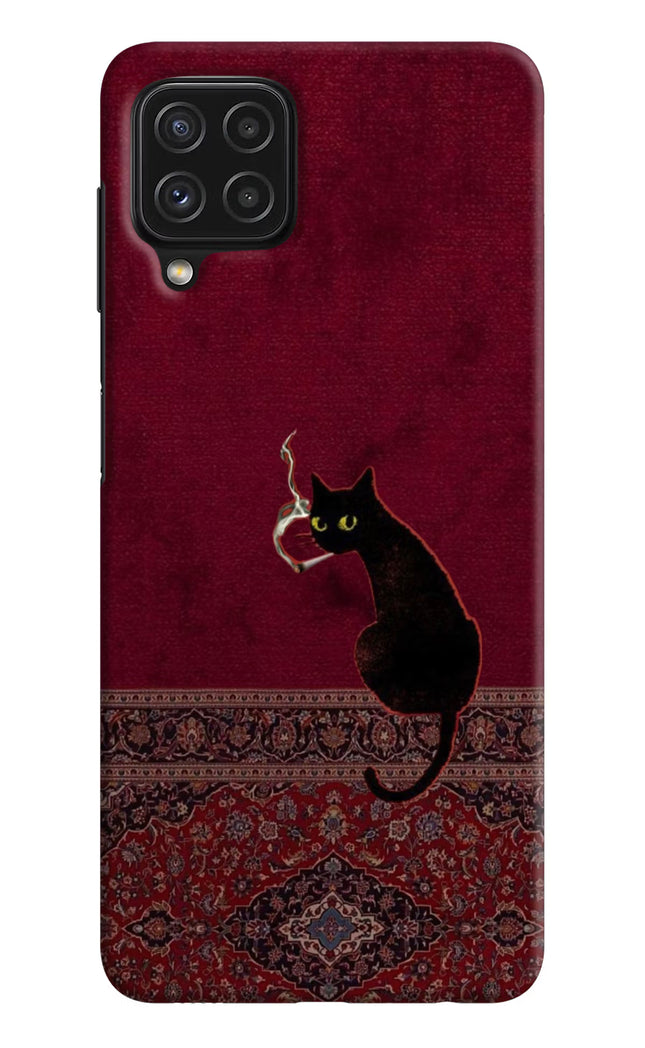 Midnight Cat Samsung A22 4G Hard Case Back Cover by Casekaro