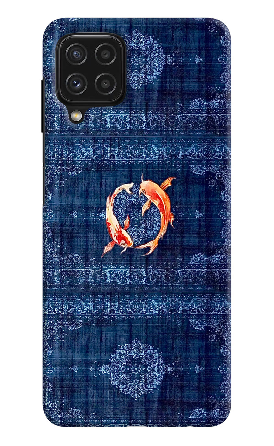 Koi Blue Samsung A22 4G Back Cover, Hard case