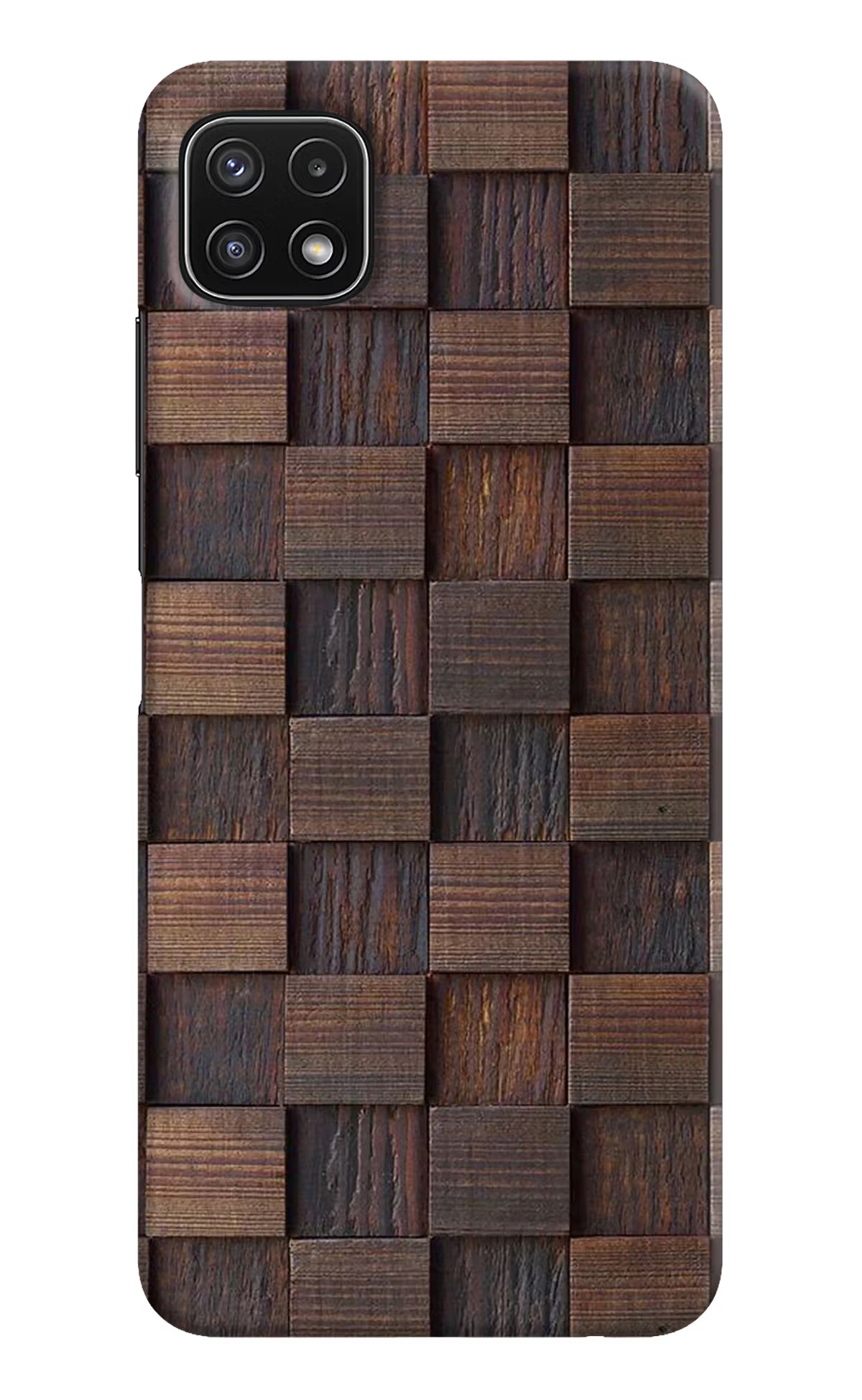 Wooden Cube Design Samsung A22 5G Hard Case Back Cover by Casekaro